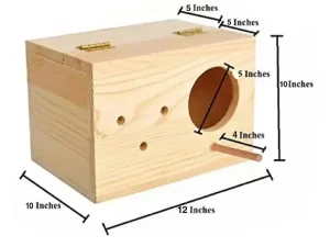 Square Big Size Breeding Box for Cockatiel or Macao Parrot with Perch Attached