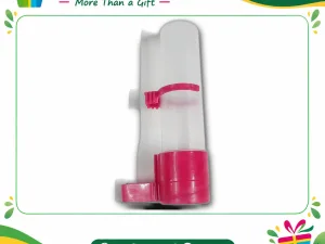 Automatic Bird Water Drinker with Pink Base (Tall Tube)
